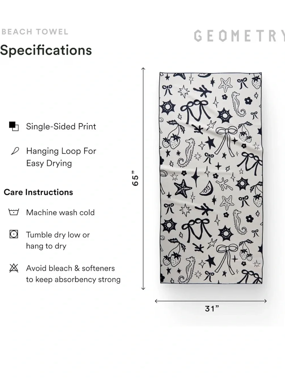 🌊 GEOMETRY Micro-Loop Beach Towel – Quick-Dry, Sand-Resistant (Earth & Sea)
